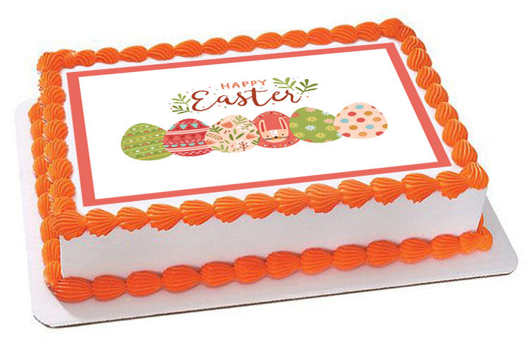 Happy Easter (Nr2) - Edible Cake Topper, Cupcake Toppers, Strips