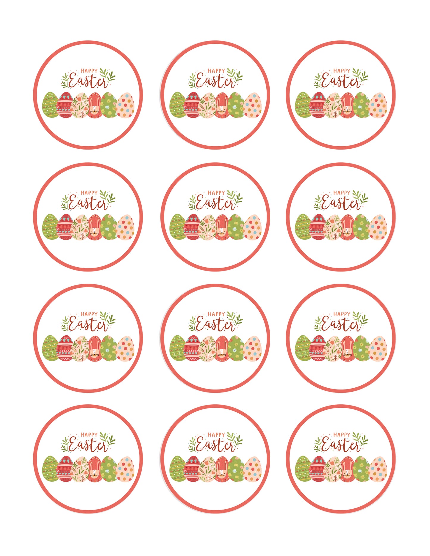 Happy Easter (Nr2) - Edible Cake Topper, Cupcake Toppers, Strips