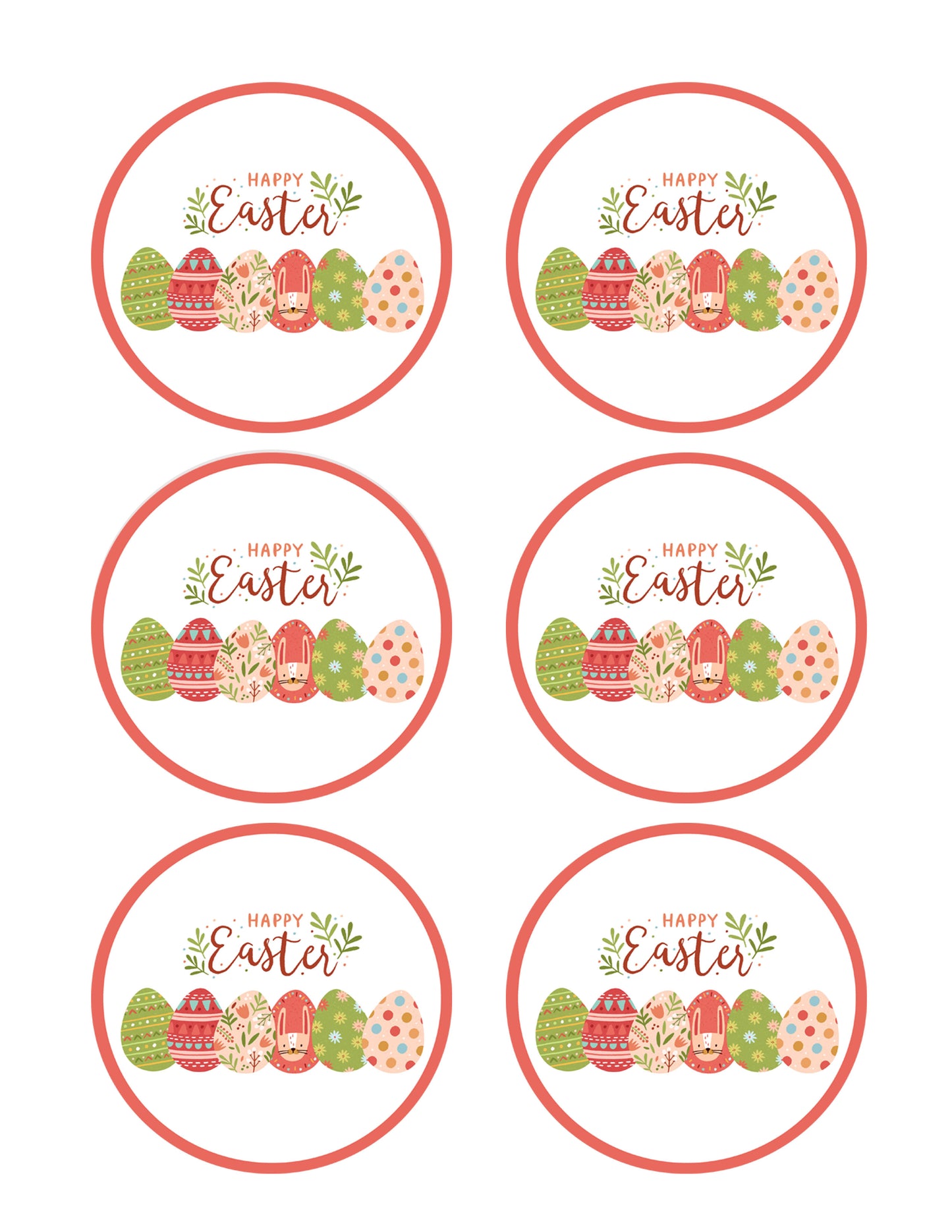 Happy Easter (Nr2) - Edible Cake Topper, Cupcake Toppers, Strips