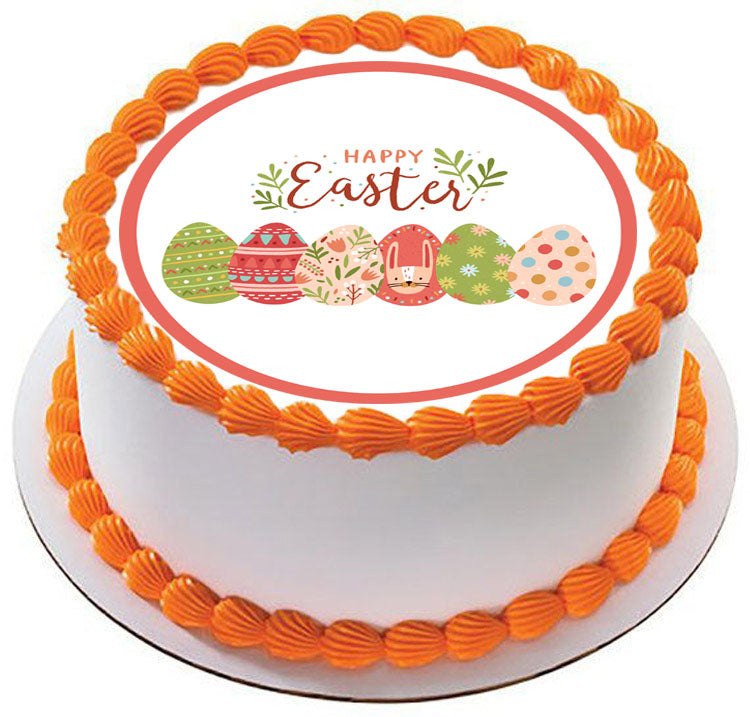 Happy Easter (Nr2) - Edible Cake Topper, Cupcake Toppers, Strips
