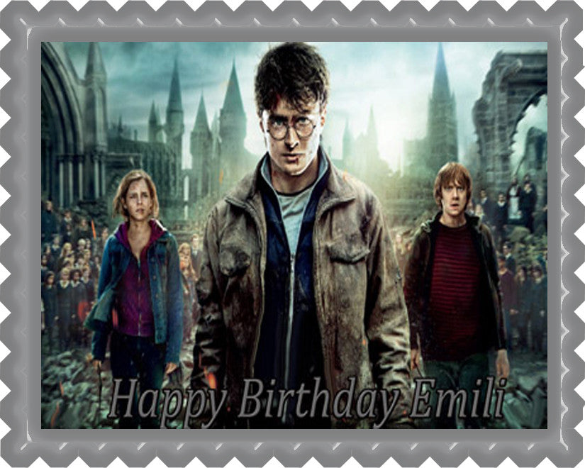 Harry Potter Edible Birthday Cake Topper OR Cupcake Topper, Decor - Edible Prints On Cake (Edible Cake &Cupcake Topper)