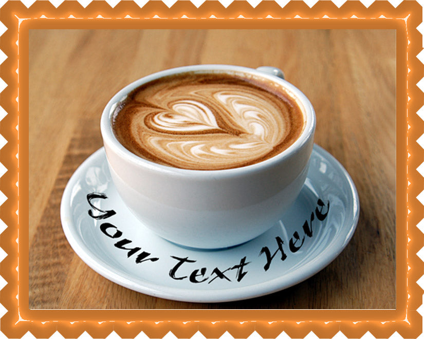 Heart Latte Art - Edible Cake Topper, Cupcake Toppers, Strips