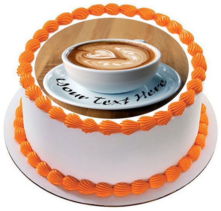 Heart Latte Art - Edible Cake Topper, Cupcake Toppers, Strips