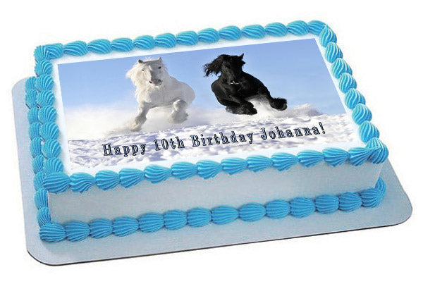 Horses (Nr2) - Edible Cake Topper OR Cupcake Topper, Decor