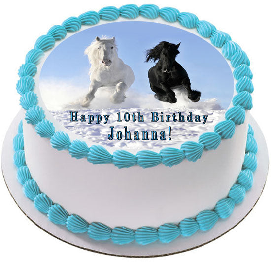 Horses (Nr2) - Edible Cake Topper OR Cupcake Topper, Decor