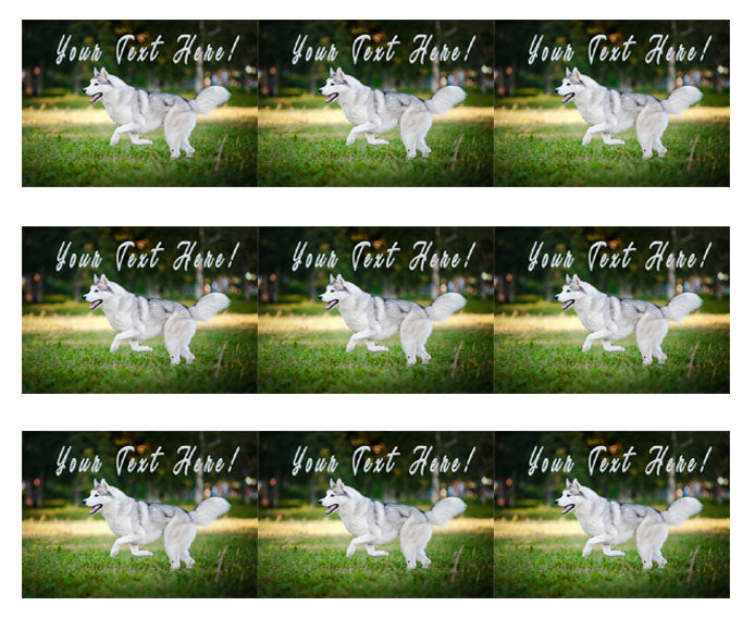 Husky - Edible Cake Topper, Cupcake Toppers, Strips
