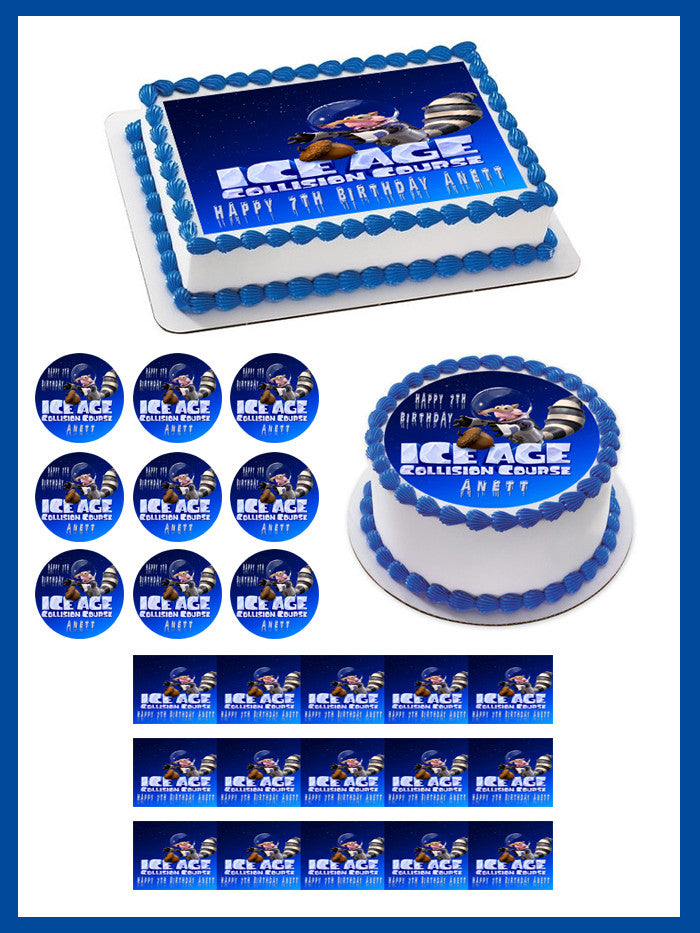 Ice Age 5 B Collision Course Edible Birthday Cake Topper OR Cupcake Topper, Decor - Edible Prints On Cake (Edible Cake &Cupcake Topper)