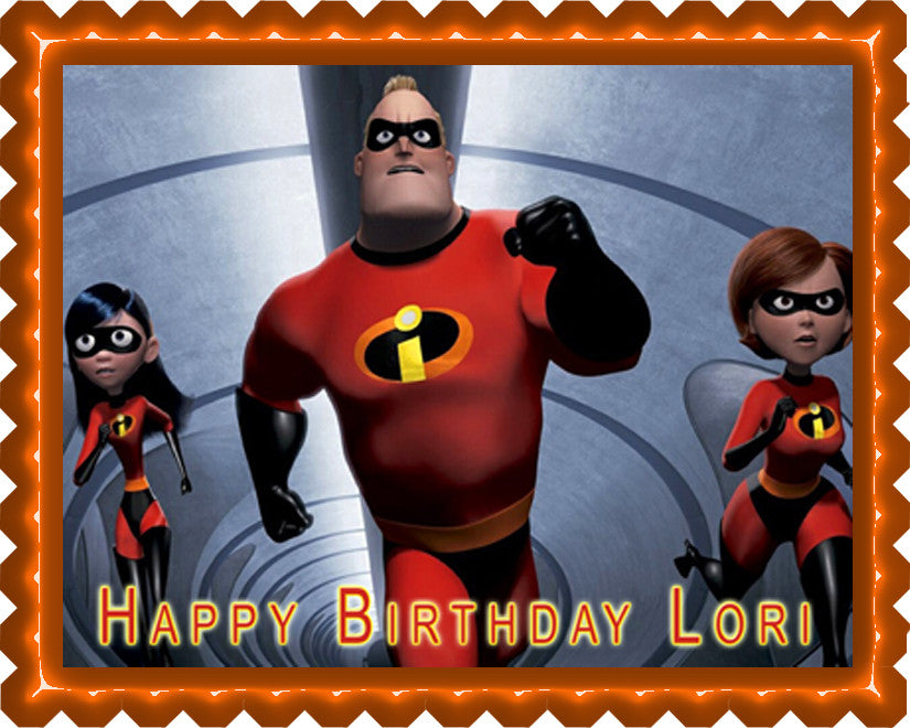 INCREDIBLES 2 Edible Birthday Cake Topper OR Cupcake Topper, Decor - Edible Prints On Cake (Edible Cake &Cupcake Topper)