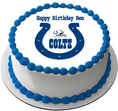 Indianapolis Colts - Edible Birthday Cake Topper OR Cupcake Topper, Decor