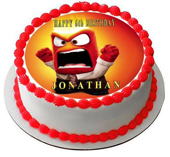 Inside Out Anger (Nr5) - Edible Cake Topper OR Cupcake Topper, Decor