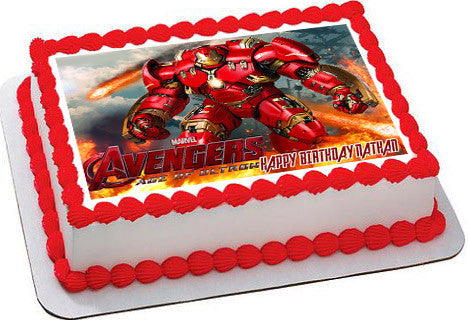 Iron Man Hulkbuster Edible Birthday Cake Topper OR Cupcake Topper, Decor - Edible Prints On Cake (Edible Cake &Cupcake Topper)