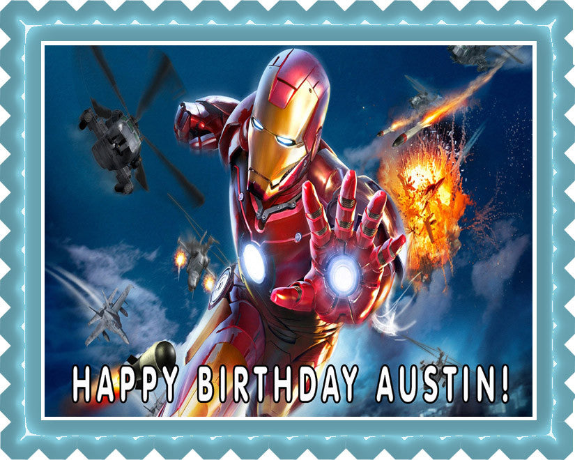 Iron Man - Edible Birthday Cake Topper OR Cupcake Topper, Decor