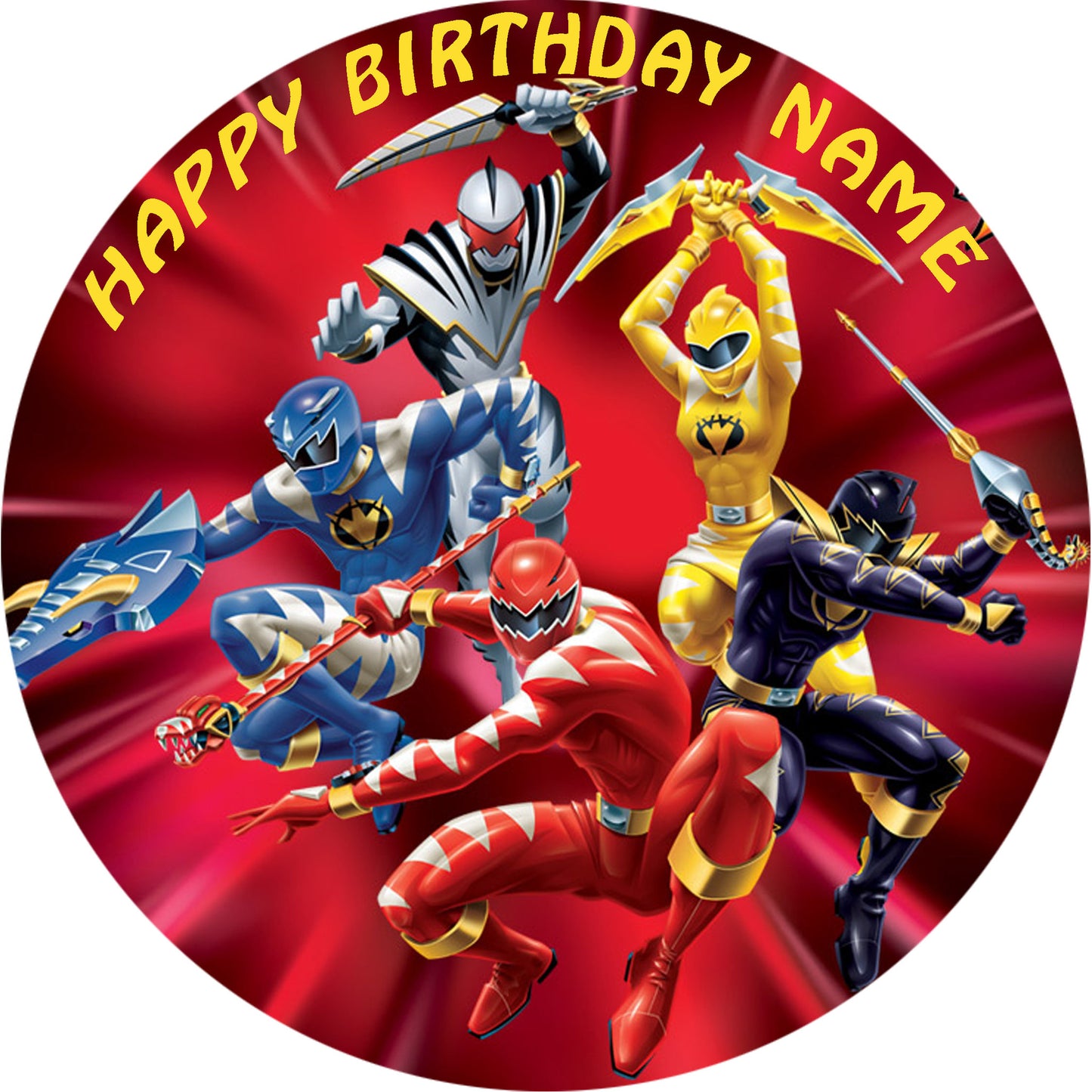 Power Rangers Edible Birthday Cake Topper OR Cupcake Topper, Decor - Edible Prints On Cake (Edible Cake &Cupcake Topper)