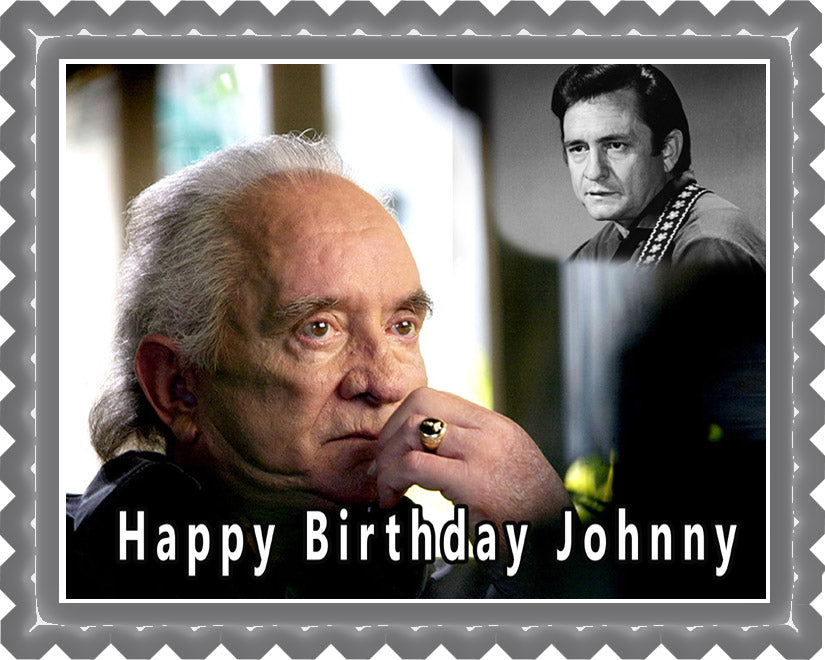 Johnny Cash (Nr1) - Edible Cake Topper OR Cupcake Topper, Decor