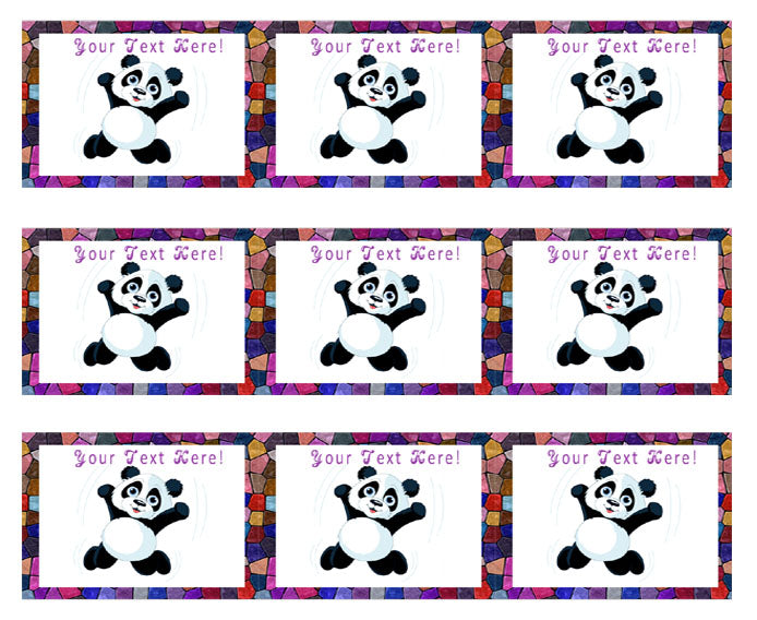Jumping Happy Panda - Edible Cake Topper, Cupcake Toppers, Strips