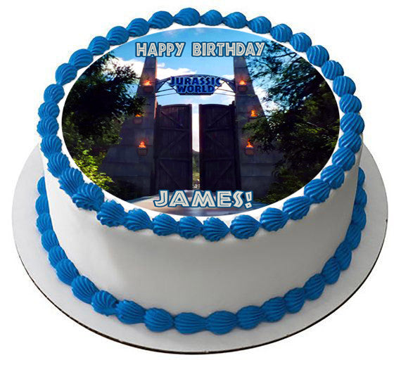 Jurassic World 3 Edible Birthday Cake Topper OR Cupcake Topper, Decor - Edible Prints On Cake (Edible Cake &Cupcake Topper)