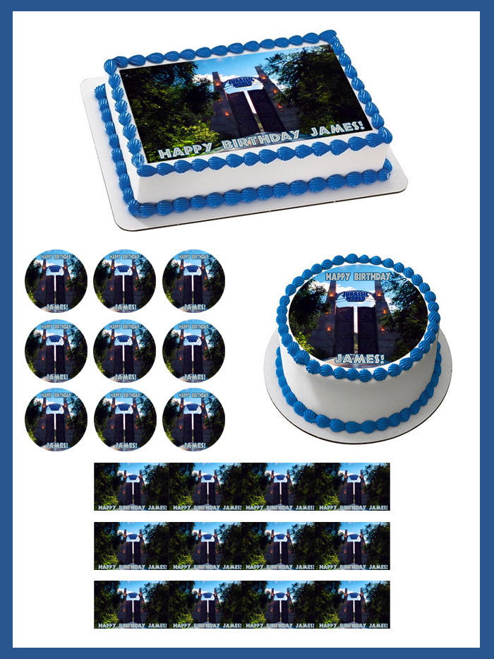 Jurassic World 3 Edible Birthday Cake Topper OR Cupcake Topper, Decor - Edible Prints On Cake (Edible Cake &Cupcake Topper)