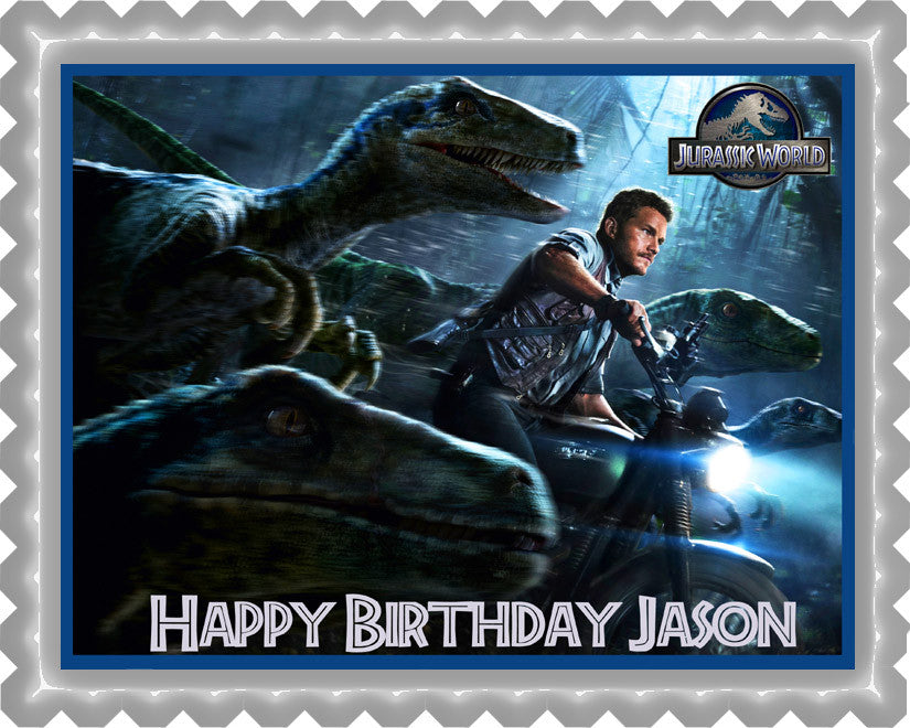 Jurassic World 2 Edible Birthday Cake Topper OR Cupcake Topper, Decor - Edible Prints On Cake (Edible Cake &Cupcake Topper)