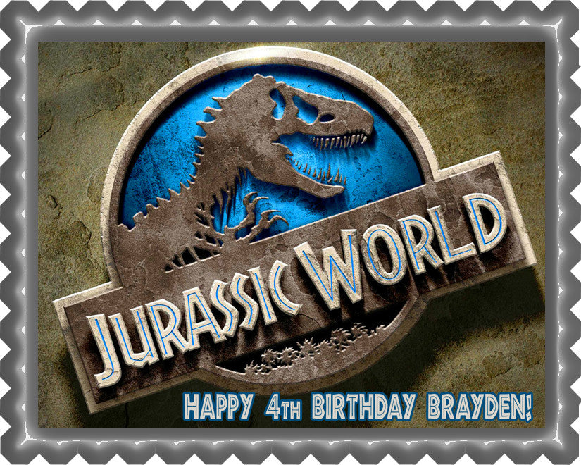 Jurassic World 1 Edible Birthday Cake Topper OR Cupcake Topper, Decor - Edible Prints On Cake (Edible Cake &Cupcake Topper)