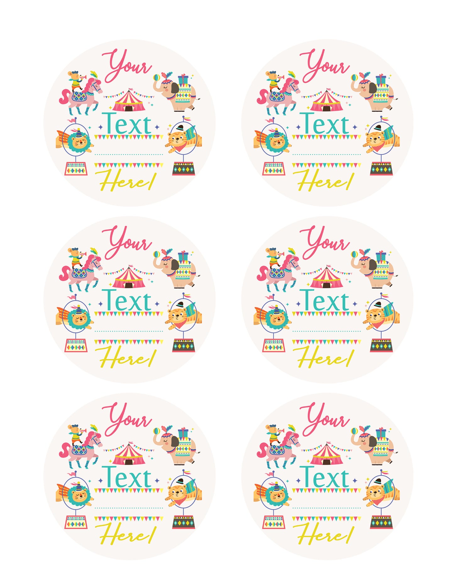 Kids Birthday - Edible Cake Topper, Cupcake Toppers, Strips