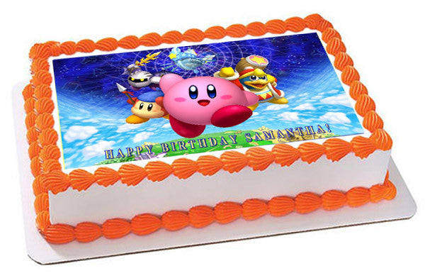 KIRBY - Edible Cake Topper OR Cupcake Topper, Decor