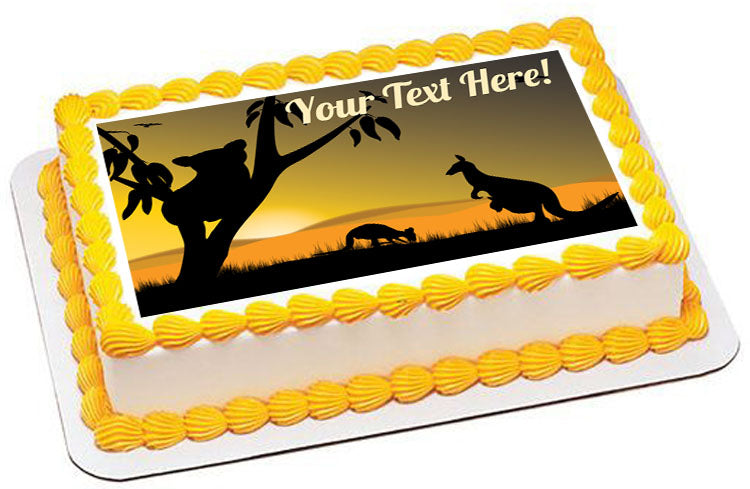 Koala and Kangaroo - Edible Cake Topper, Cupcake Toppers, Strips