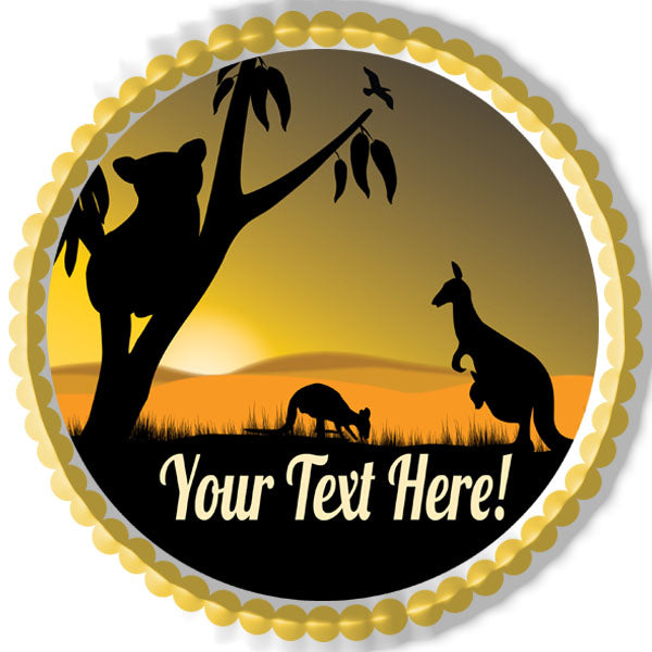 Koala and Kangaroo - Edible Cake Topper, Cupcake Toppers, Strips