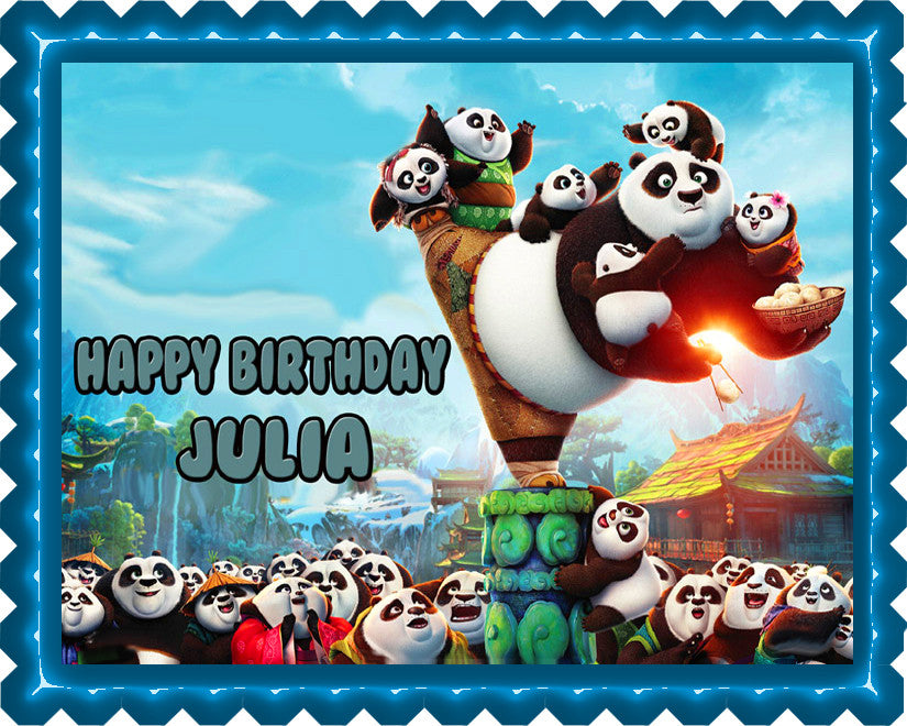 Kung Fu Panda 3 B Edible Birthday Cake Topper OR Cupcake Topper, Decor - Edible Prints On Cake (Edible Cake &Cupcake Topper)