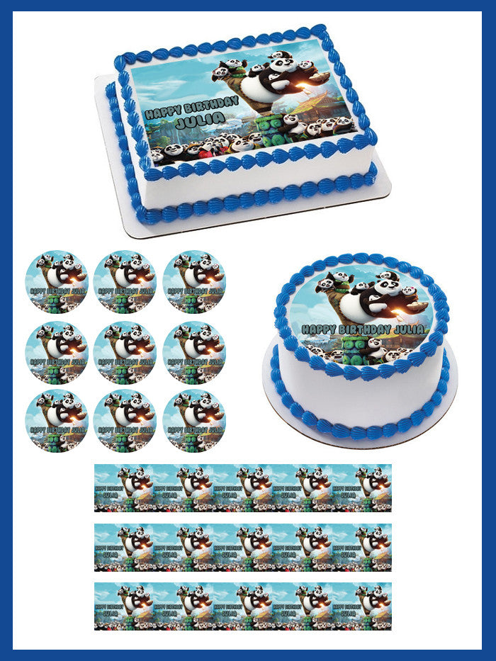 Kung Fu Panda 3 B Edible Birthday Cake Topper OR Cupcake Topper, Decor - Edible Prints On Cake (Edible Cake &Cupcake Topper)