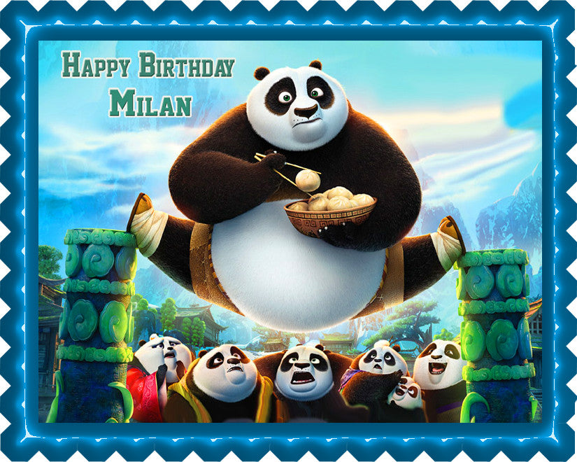Kung Fu Panda 3 Edible Birthday Cake Topper OR Cupcake Topper, Decor - Edible Prints On Cake (Edible Cake &Cupcake Topper)