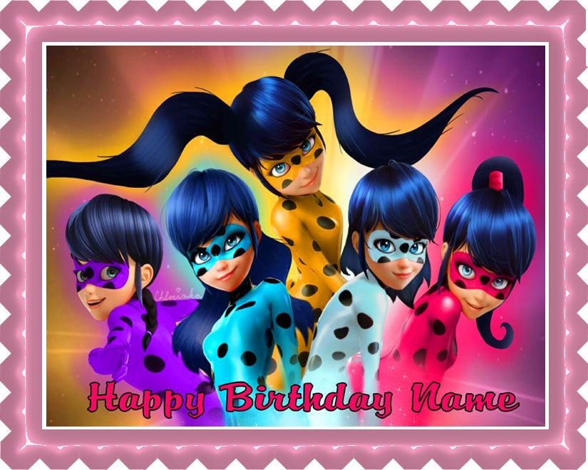 Miraculous Ladybug Wiki (Nr2) - Edible Cake Topper OR Cupcake Topper, Decor