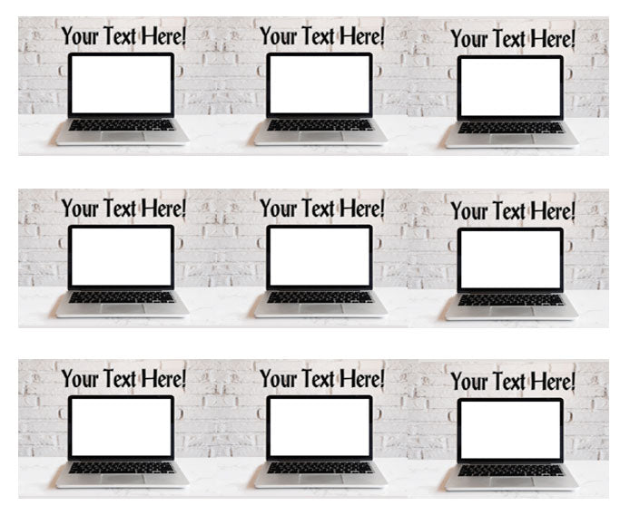 Laptop Computer - Edible Cake Topper, Cupcake Toppers, Strips