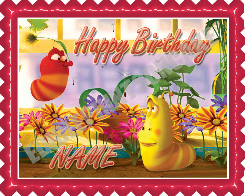 Larva - Edible Cake Topper OR Cupcake Topper, Decor