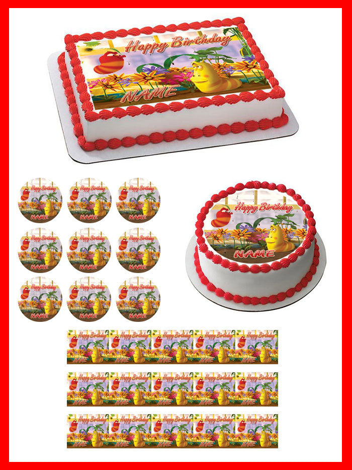 Larva - Edible Cake Topper OR Cupcake Topper, Decor