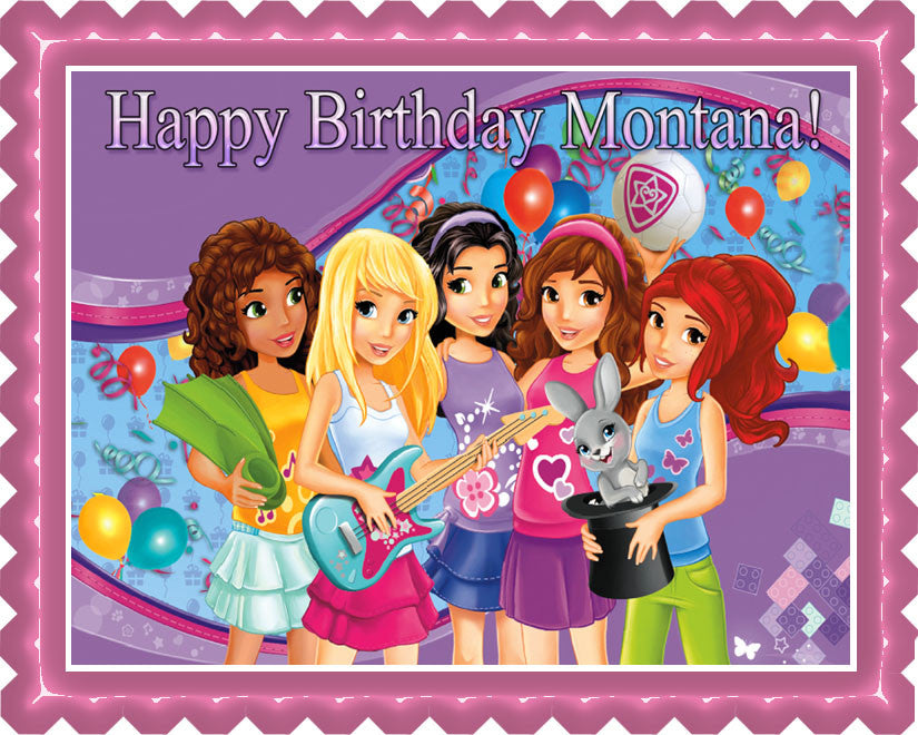 Lego Friends - Edible Cake Topper OR Cupcake Topper, Decor