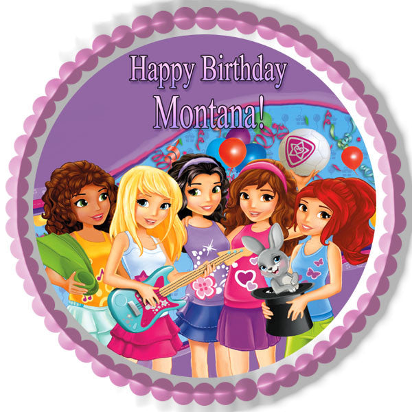 Lego Friends - Edible Cake Topper OR Cupcake Topper, Decor