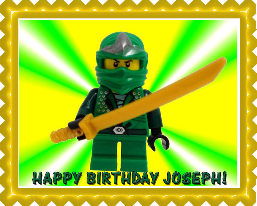 Lego Ninja Green - Edible Cake Topper OR Cupcake Topper