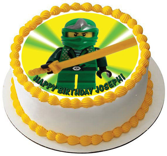 Lego Ninja Green - Edible Cake Topper OR Cupcake Topper