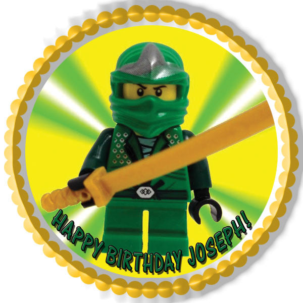 Lego Ninja Green - Edible Cake Topper OR Cupcake Topper