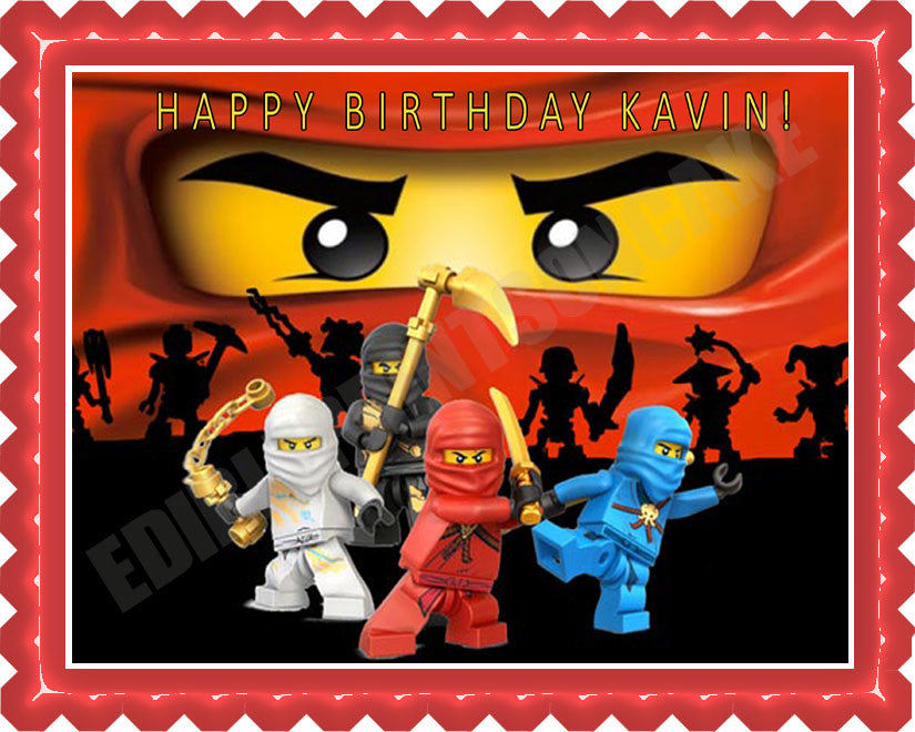 Lego Ninjago (Nr2) - Edible Cake Topper OR Cupcake Topper