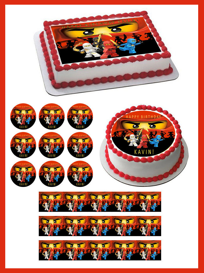 Lego Ninjago (Nr2) - Edible Cake Topper OR Cupcake Topper