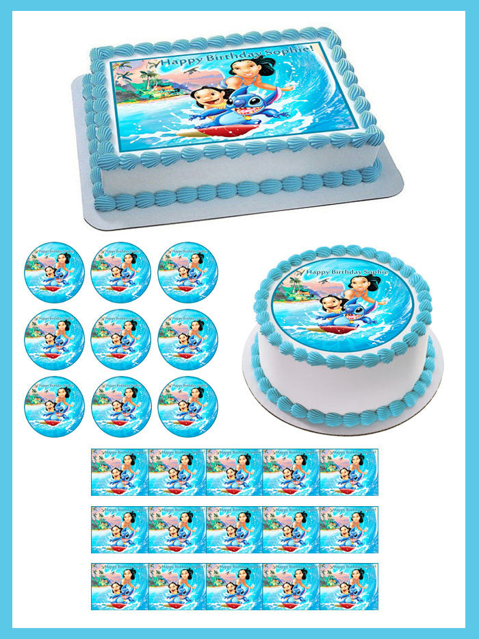 Lilo & Stitch - Edible Cake Topper OR Cupcake Topper, Decor