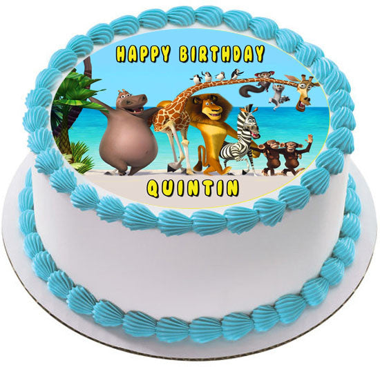 MADAGASCAR - Edible Cake Topper OR Cupcake Topper, Decor
