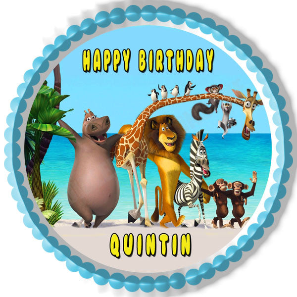 MADAGASCAR - Edible Cake Topper OR Cupcake Topper, Decor