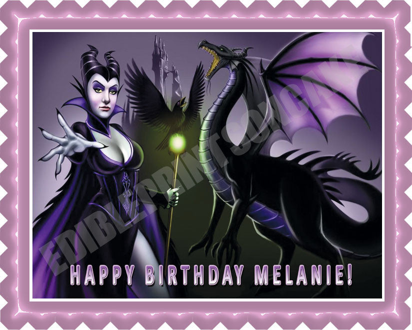 Maleficent - Edible Cake Topper OR Cupcake Topper, Decor