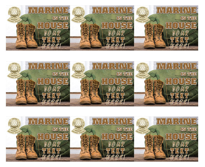 Marine in the House - Edible Cake Topper, Cupcake Toppers, Strips