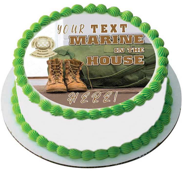 Marine in the House - Edible Cake Topper, Cupcake Toppers, Strips