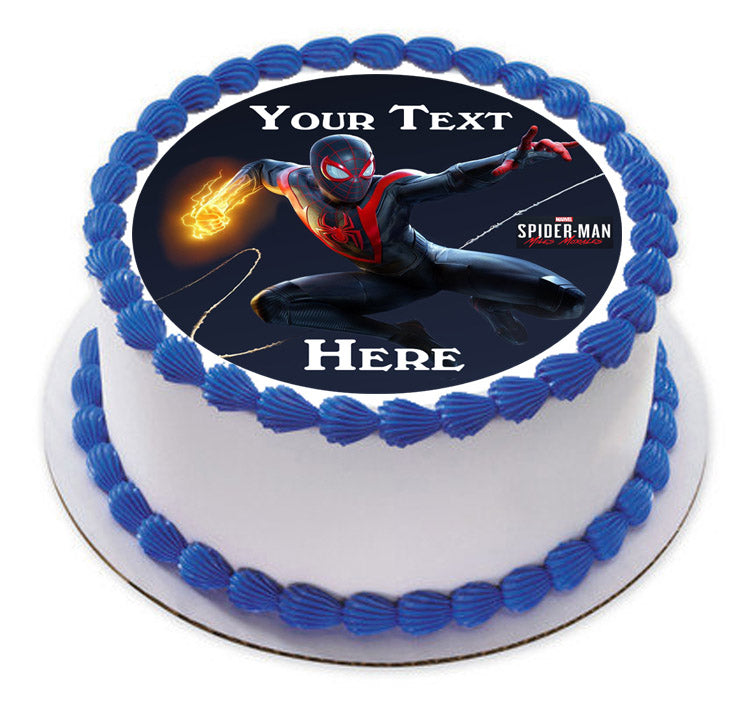 Marvel's Spider Man Miles Morales - Edible Cake Topper, Cupcake Toppers, Strips