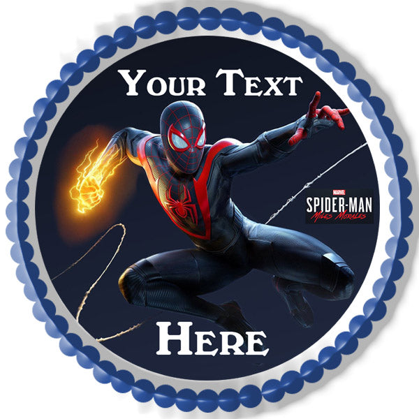 Marvel's Spider Man Miles Morales - Edible Cake Topper, Cupcake Toppers, Strips