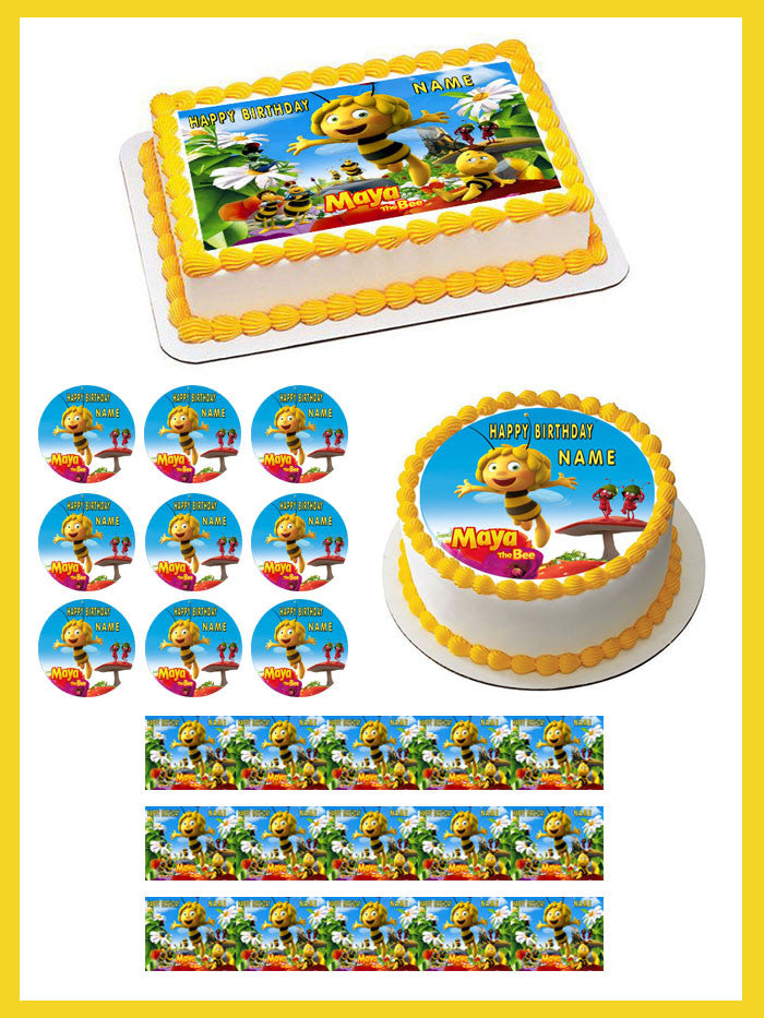 Maya the Bee - Edible Birthday Cake Topper OR Cupcake Topper, Decor